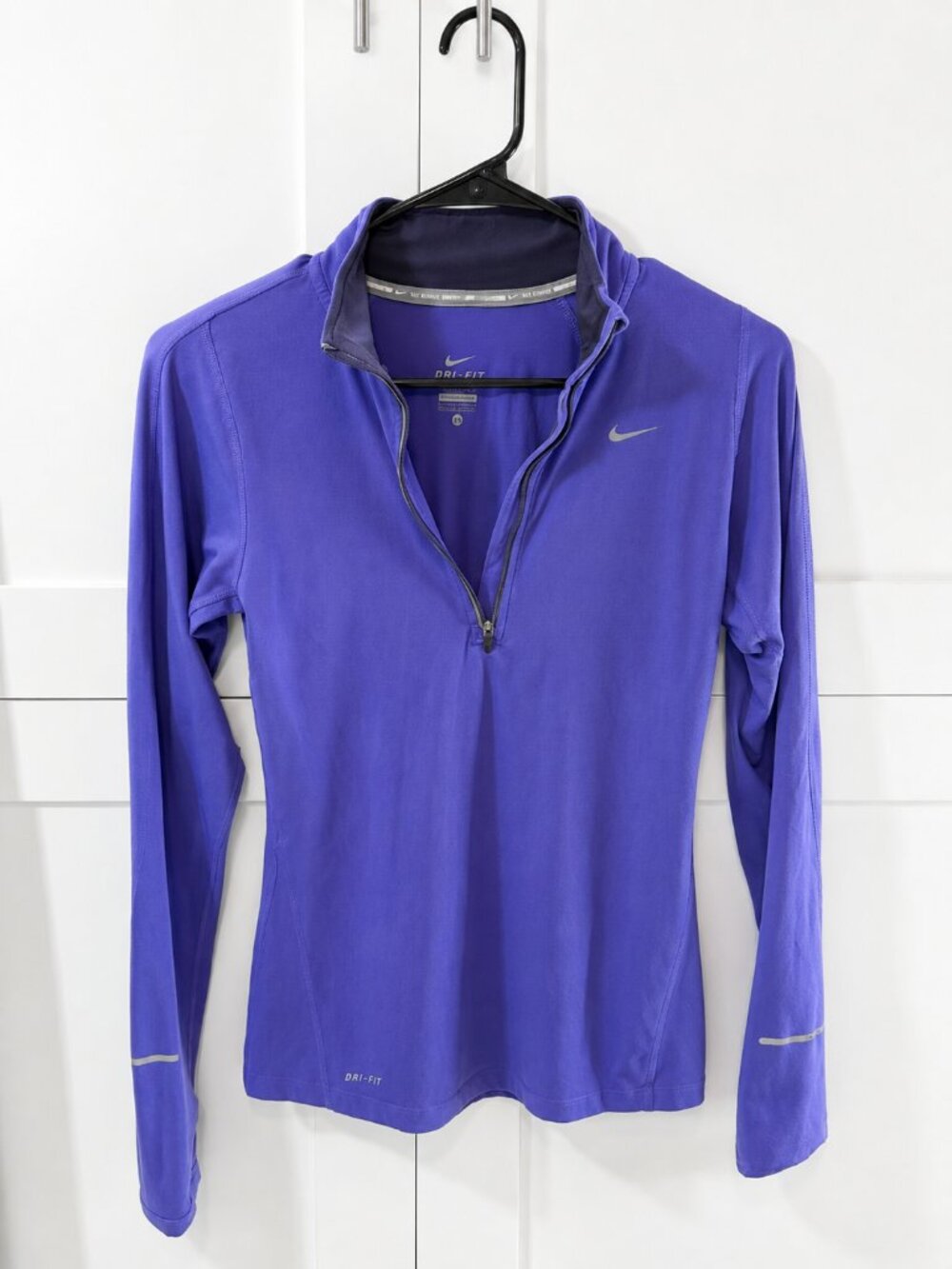 Nike Dri-FIT Purple 1/4 Zip Pullover XS Athletic Running Top Purple